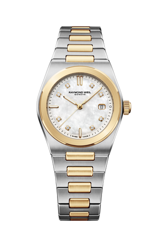 Raymond Weil A.R.T. Date MOP 2 Tones YG PVD Diamond Indices 30mm