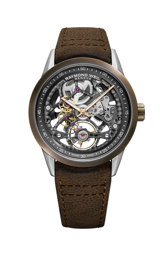 Raymond Weil Freelancer Calibre RW1212 full Skeleton Dial Bronze Bezel