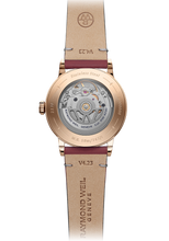 Load image into Gallery viewer, Pre Order Raymond Weil Millesime Automatic Central Seconds RG PVD 35mm Red Grape Sector Dial on Leather Strap
