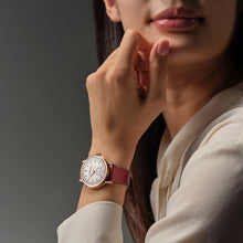 Load image into Gallery viewer, Raymond Weil Millesime Automatic Central Seconds Diamonds 35mm Cream Sector Dial, Red grape Leather Strap