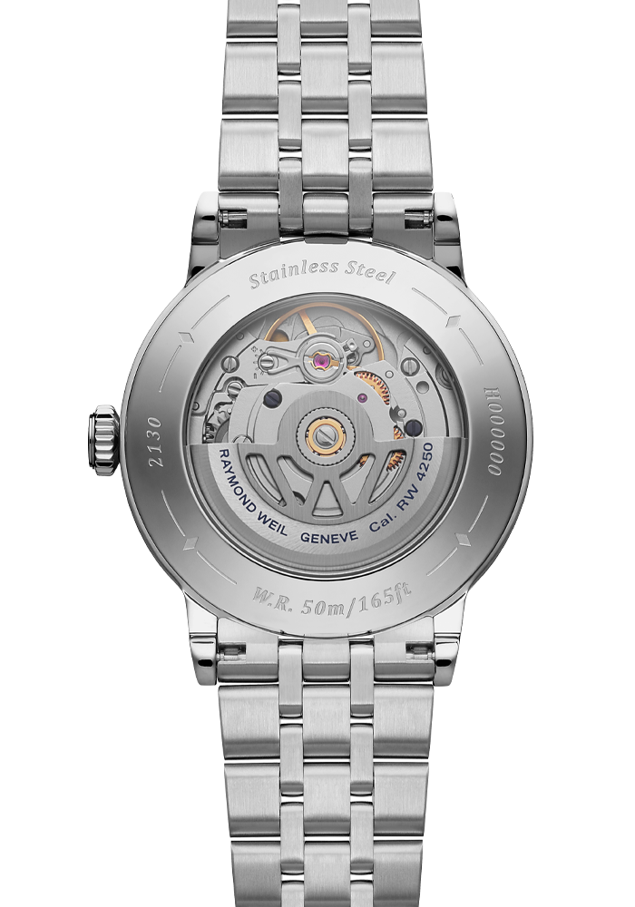 Pre Order Raymond Weil Millesime Automatic Central Seconds 35mm Anthracite Sector Dial on bracelet