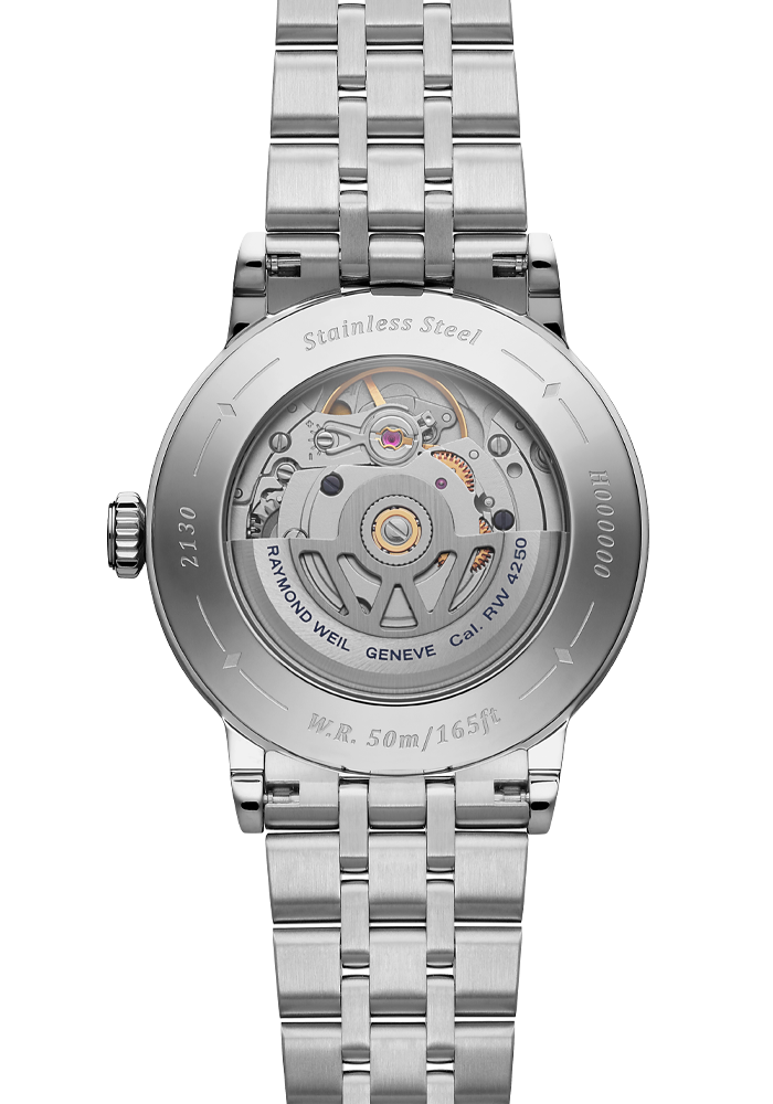 Pre Order Raymond Weil Millesime Automatic Central Seconds 35mm Silver Sector Dial on Bracelet