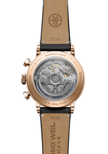 Load image into Gallery viewer, Raymond Weil Millesime Automatic Tri-Compax Chronograph Black Sector Dial 39 mm RG PVD, Black Leather Strap