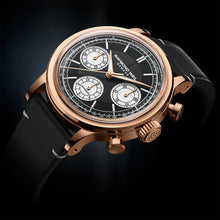 Load image into Gallery viewer, Raymond Weil Millesime Automatic Tri-Compax Chronograph Black Sector Dial 39 mm RG PVD, Black Leather Strap