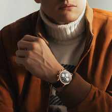 Load image into Gallery viewer, Raymond Weil Millesime Automatic Tri-Compax Chronograph Black Sector Dial 39 mm RG PVD, Black Leather Strap