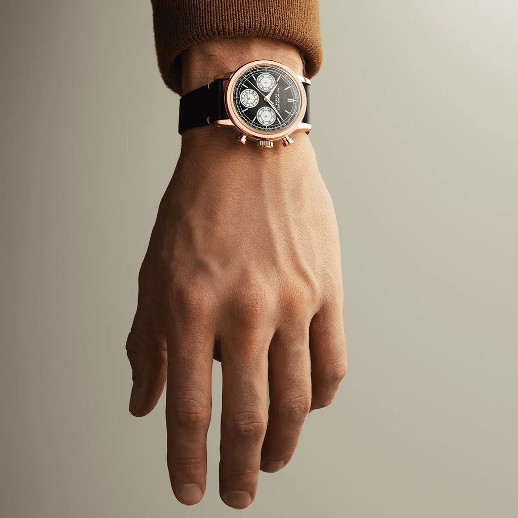 Raymond Weil Millesime Automatic Tri-Compax Chronograph Black Sector Dial 39 mm RG PVD, Black Leather Strap
