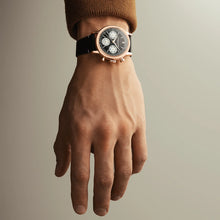 Load image into Gallery viewer, Raymond Weil Millesime Automatic Tri-Compax Chronograph Black Sector Dial 39 mm RG PVD, Black Leather Strap