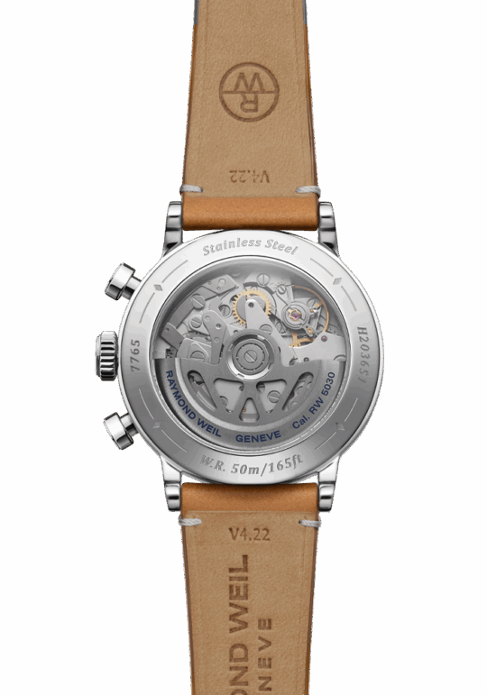 Pre Order Raymond Weil Millesime Automatic Tri-Compax Chronograph Anthracite Sector Dial 39 mm, Camel Leather Strap