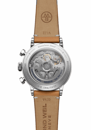 Pre Order Raymond Weil Millesime Automatic Tri-Compax Chronograph Anthracite Sector Dial 39 mm, Camel Leather Strap