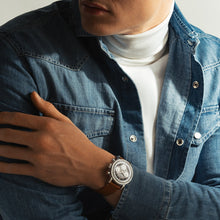 Load image into Gallery viewer, Pre Order Raymond Weil Millesime Automatic Tri-Compax Chronograph Anthracite Sector Dial 39 mm, Camel Leather Strap