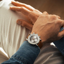 Load image into Gallery viewer, Pre Order Raymond Weil Millesime Automatic Tri-Compax Chronograph Anthracite Sector Dial 39 mm, Camel Leather Strap