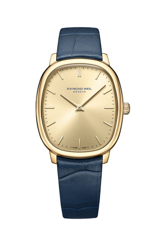 Raymond Weil Toccata Heritage Manual Winding Gold Dial on Leather -33mm x 38mm Gold PVD