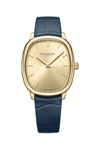 Raymond Weil Toccata Heritage Manual Winding Gold Dial on Leather -33mm x 38mm Gold PVD