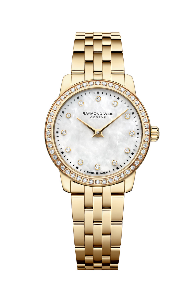 Raymond Weil Toccata Classic 24mm MOP Yellow Gold PVD Full Diamond Bezel