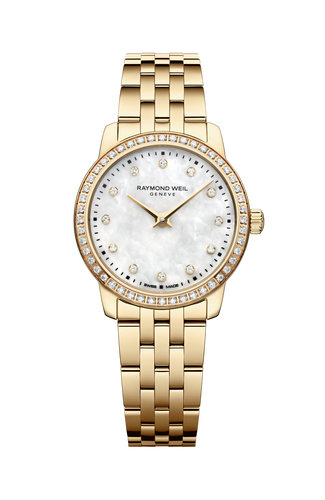 Raymond Weil Toccata Classic 24mm MOP Yellow Gold PVD Full Diamond Bezel