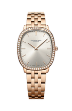 Load image into Gallery viewer, Raymond Weil Toccata Heritage Quartz full diamond bezel old silver dial on RG PVD  Steel Bracelet -31mm x 36mm