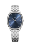 Raymond Weil Toccata Heritage Quartz full diamond blue dial on Steel Bracelet -31mm x 36mm