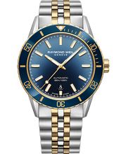 Load image into Gallery viewer, Raymond Weil Freelancer Diver Men&#39;s Two-Tone Gradient Blue Dial Bracelet -42.5 mm