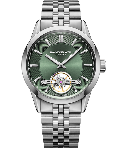 Raymond Weil Freelancer Calibre RW1212 Men's Automatic Open Heart in Green -42.5mm