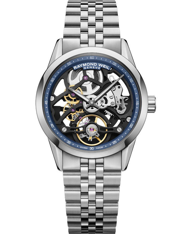 Raymond Weil Freelancer Calibre RW1212 Skeleton Automatic Watch on Bracelet