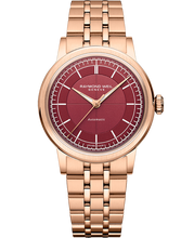 Load image into Gallery viewer, Raymond Weil Millesime Automatic Central Seconds Burgundy Dial Watch RG PVD Bracelet