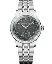 Load image into Gallery viewer, Pre Order Raymond Weil Millesime Automatic Central Seconds 35mm Anthracite Sector Dial on bracelet