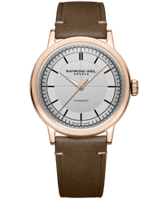 Load image into Gallery viewer, Raymond Weil Automatic Millesime RG PVD Silver Dial Men&#39;s Automatic Brown Strap