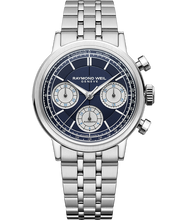 Load image into Gallery viewer, Raymond Weil Millesime Automatic Chronograph Midnight Blue Dial Watch, 39.5 mm on Bracelet