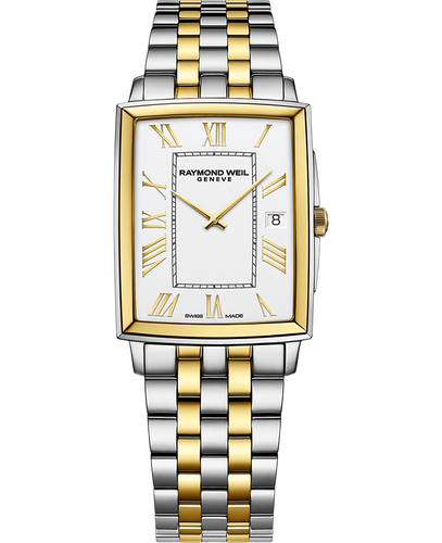 Raymond Weil Toccata Men's Classic Rectangular Two-tone White Dial -37 x 29mm