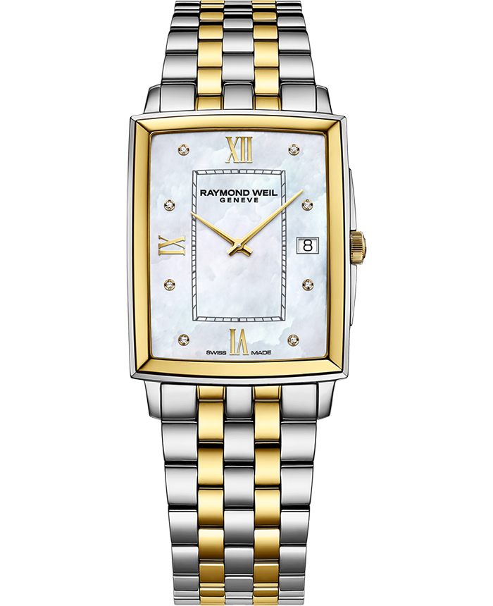 Raymond Weil Toccata Gents Classic Rectangular Two-Tone Diamond on Bracelet