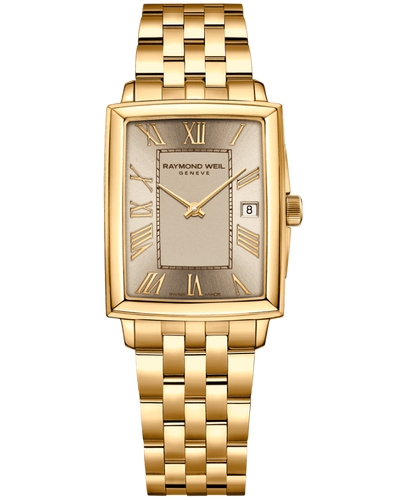 Raymond Weil Toccata Gold PVD Quartz Champagne Dial 22.6 x 28.1 mm on Bracelet