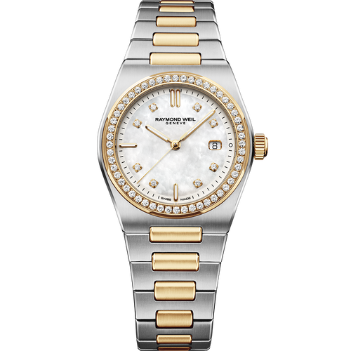 Raymond Weil A.R.T. Date MOP 2 Tones YG PVD Diamond Bezel & Indices 30mm