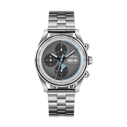 Fortis Stratoliner S-41 cosmic gray on block bracelet