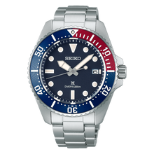 Load image into Gallery viewer, Seiko Prospex Solar Divers Watch SNE595P Blue/ Red Bezel