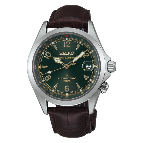 SEIKO Prospex Automatic Watch Alpinist Green on leather SPB507J