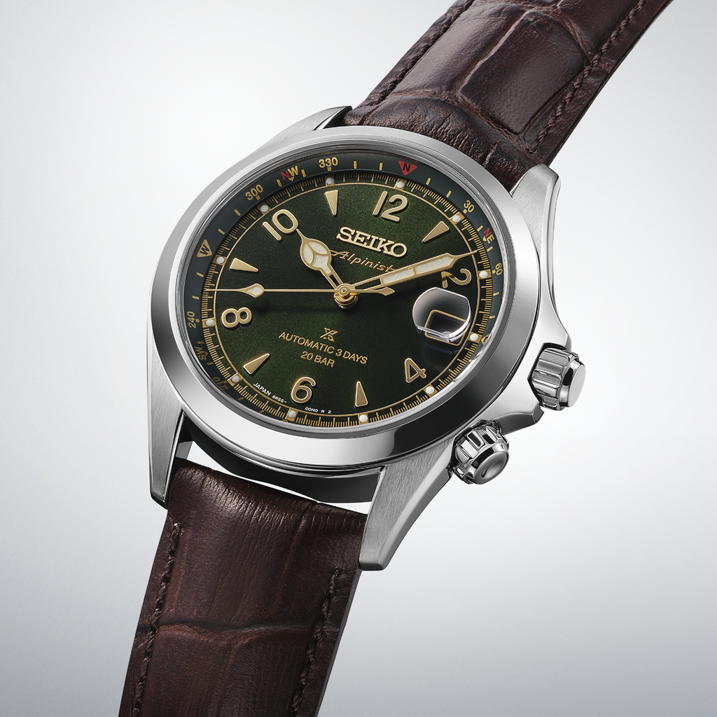 SEIKO Prospex Automatic Watch Alpinist Green on leather SPB507J