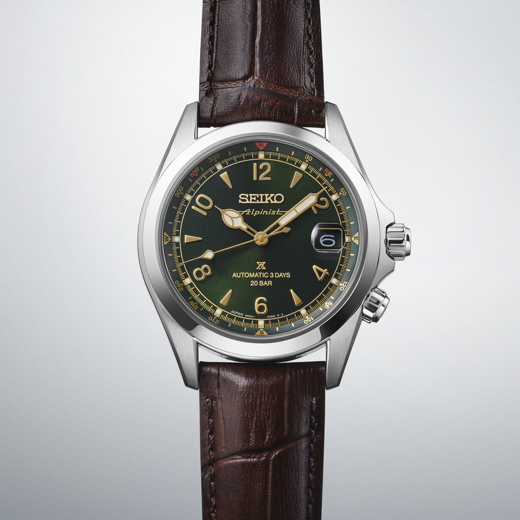 SEIKO Prospex Automatic Watch Alpinist Green on leather SPB507J