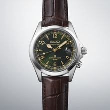 Load image into Gallery viewer, SEIKO Prospex Automatic Watch Alpinist Green on leather SPB507J