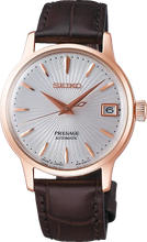Load image into Gallery viewer, SEIKO Presage Cocktail Time Automatic RG PVD Watch White Dial on Leather Ladies SRP852J