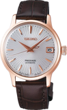 SEIKO Presage Cocktail Time Automatic RG PVD Watch White Dial on Leather Ladies SRP852J