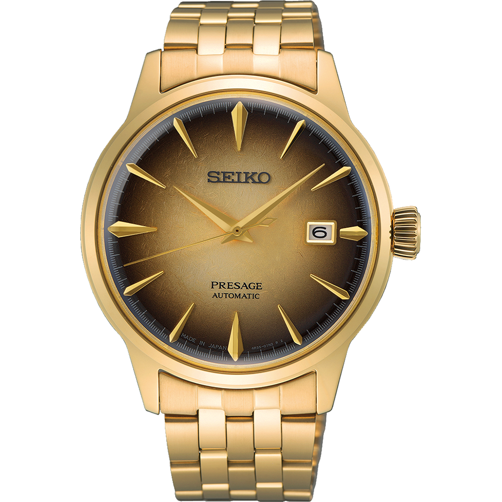 SEIKO Presage Cocktail Time Automatic Watch Beige Dial Gold PVD SRPK48J