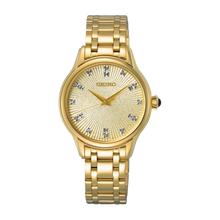 Load image into Gallery viewer, Seiko Discover More Quartz Analogue Watch YG SRZ552P with diamonds