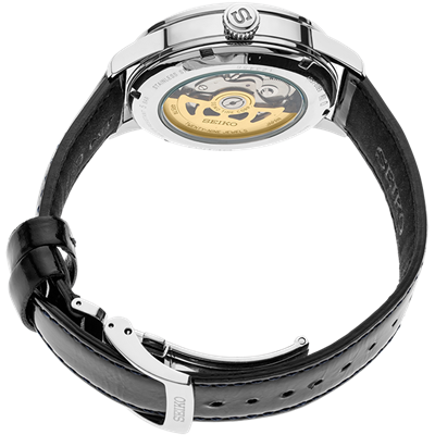 Seiko Presage Cocktail  Time Power Reserve Blue Dial Watch on Leather SSA343J