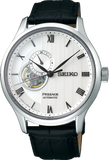SEIKO Presage Japanese Garden Open Heart Automatic Watch White Dial Leather SSA379J