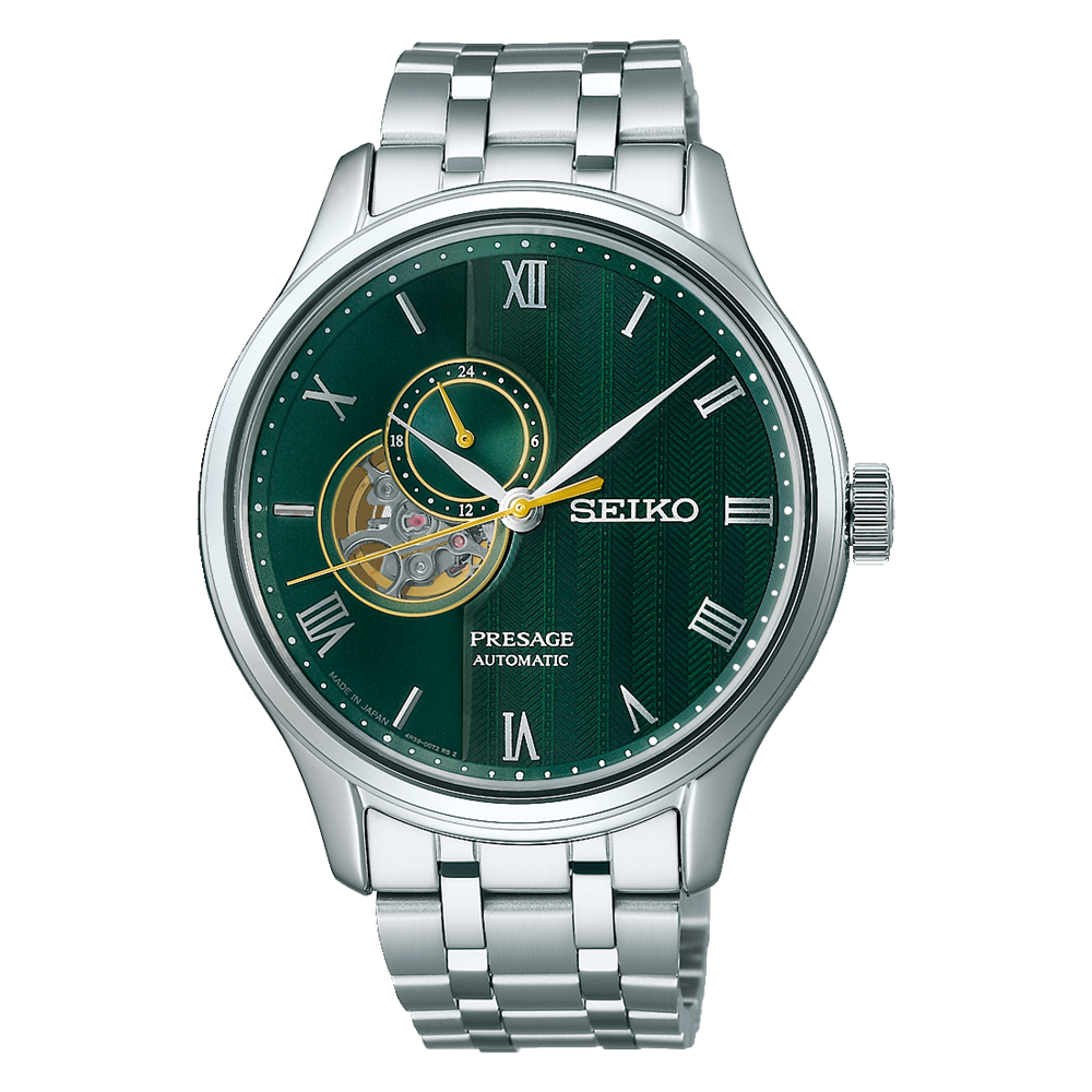SEIKO Presage Japanese Garden Open Heart Automatic Watch Green SSA463J