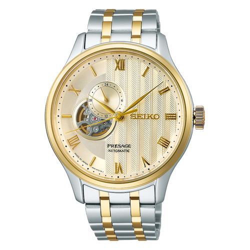 SEIKO Presage Japanese Garden Open Heart Automatic 2 Tones Watch Cream Dial SSA464J