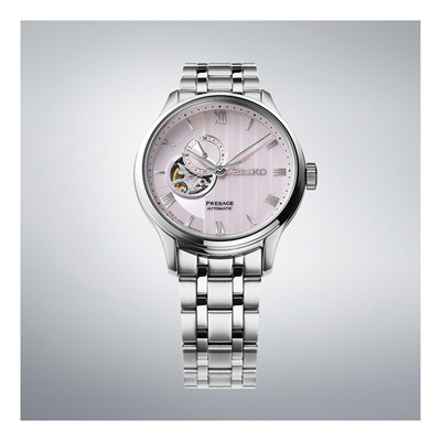 SEIKO Presage Japanese Garden Open Heart Automatic Watch Pink SSA465J