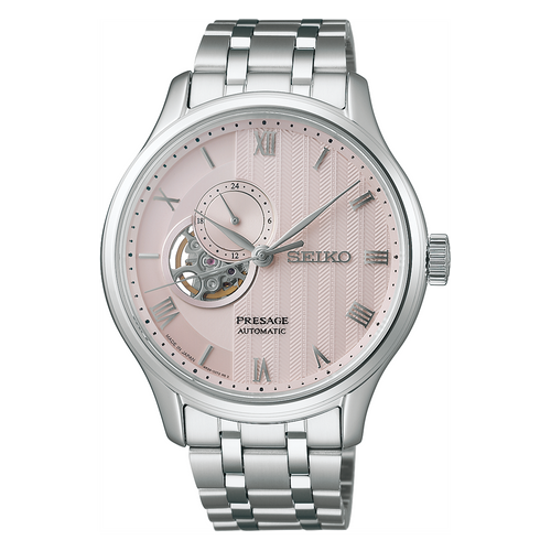 SEIKO Presage Japanese Garden Open Heart Automatic Watch Pink SSA465J