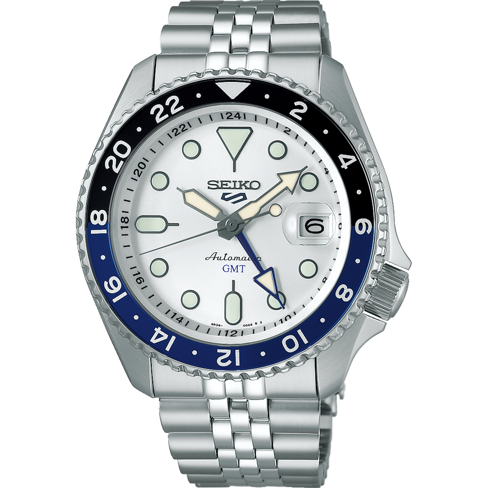 Seiko 5 Automatic G.M.T Watch SSK033K White Dial