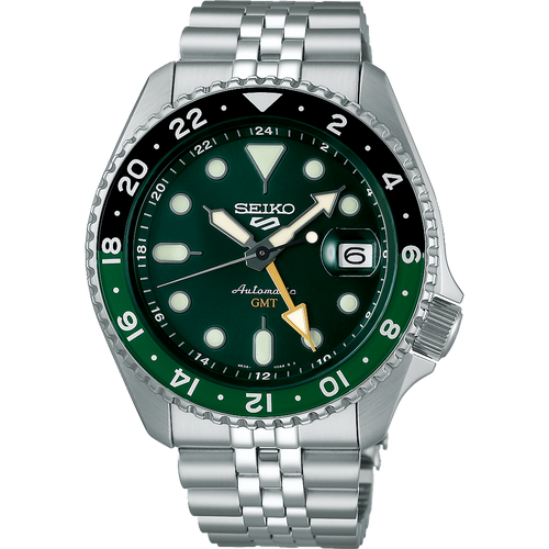 Seiko 5 Automatic G.M.T Watch SSK035K Green Dial